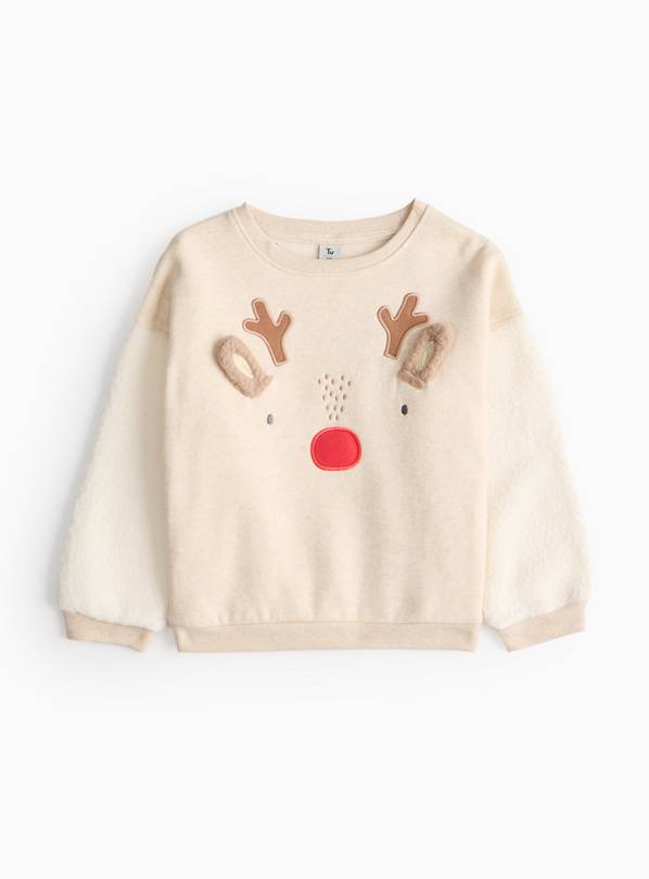 Cream Christmas Reindeer Sweatshirt & Leggings Set 4-5 years